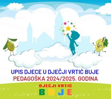 Dječji vrtić Buje oglašava upis djece u pedagošku 2024/2025 godinu