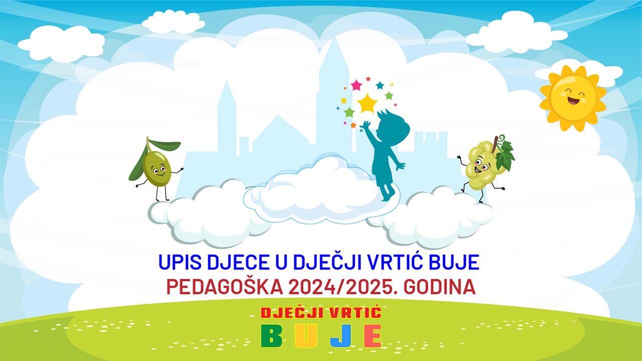 Dječji vrtić Buje oglašava upis djece u pedagošku 2024/2025 godinu