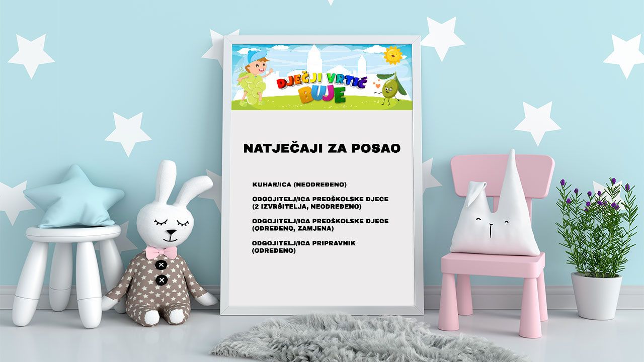 Dječji vrtić Buje objavljuje četiri natječaja za zapošljavanje